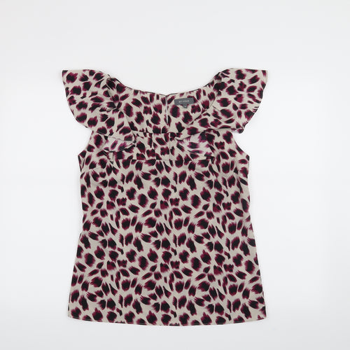 Et Vous Womens Purple Animal Print  Basic Blouse Size 10