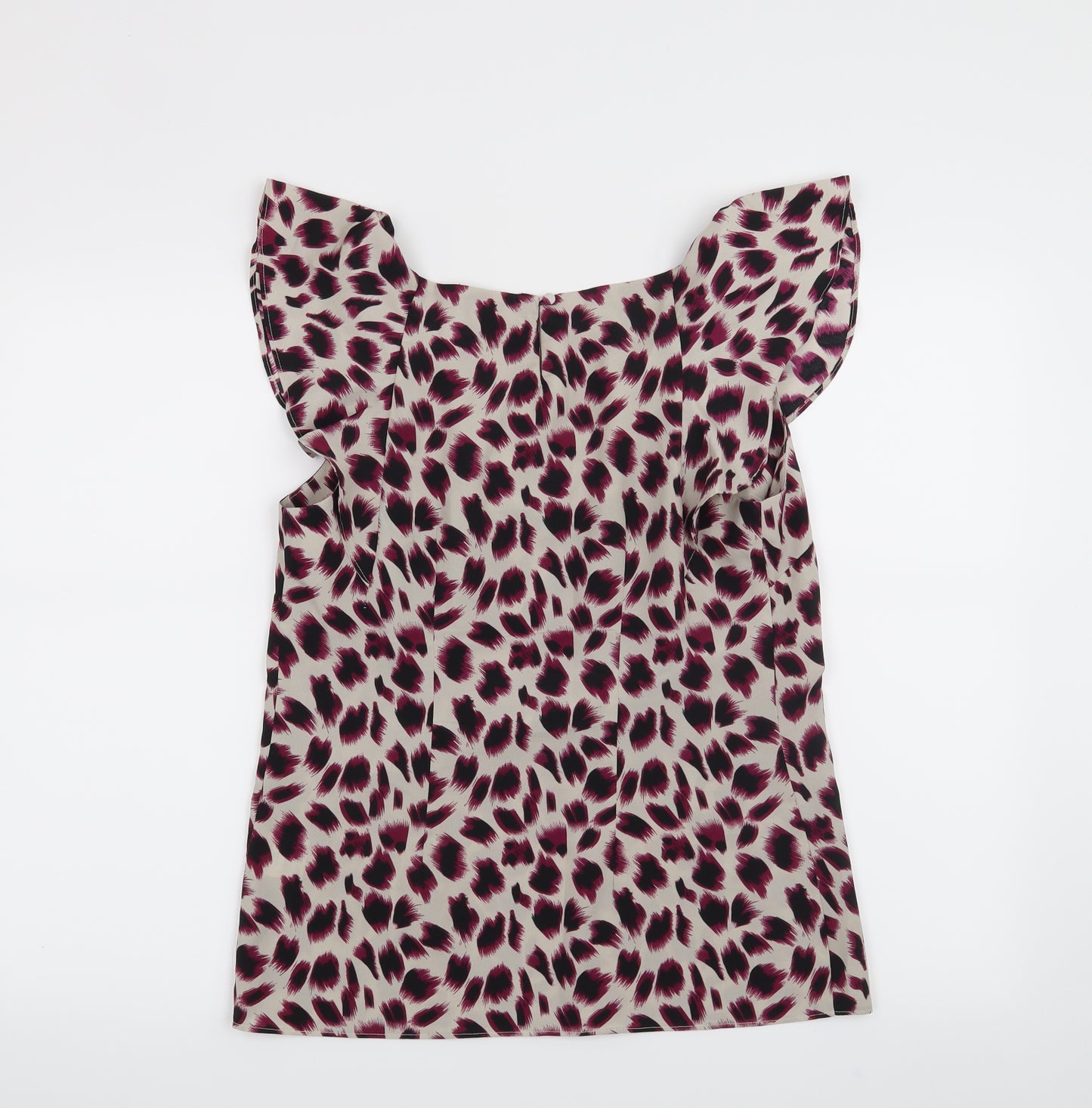 Et Vous Womens Purple Animal Print  Basic Blouse Size 10