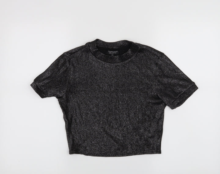 Topshop Womens Black Basic T-Shirt Size 8