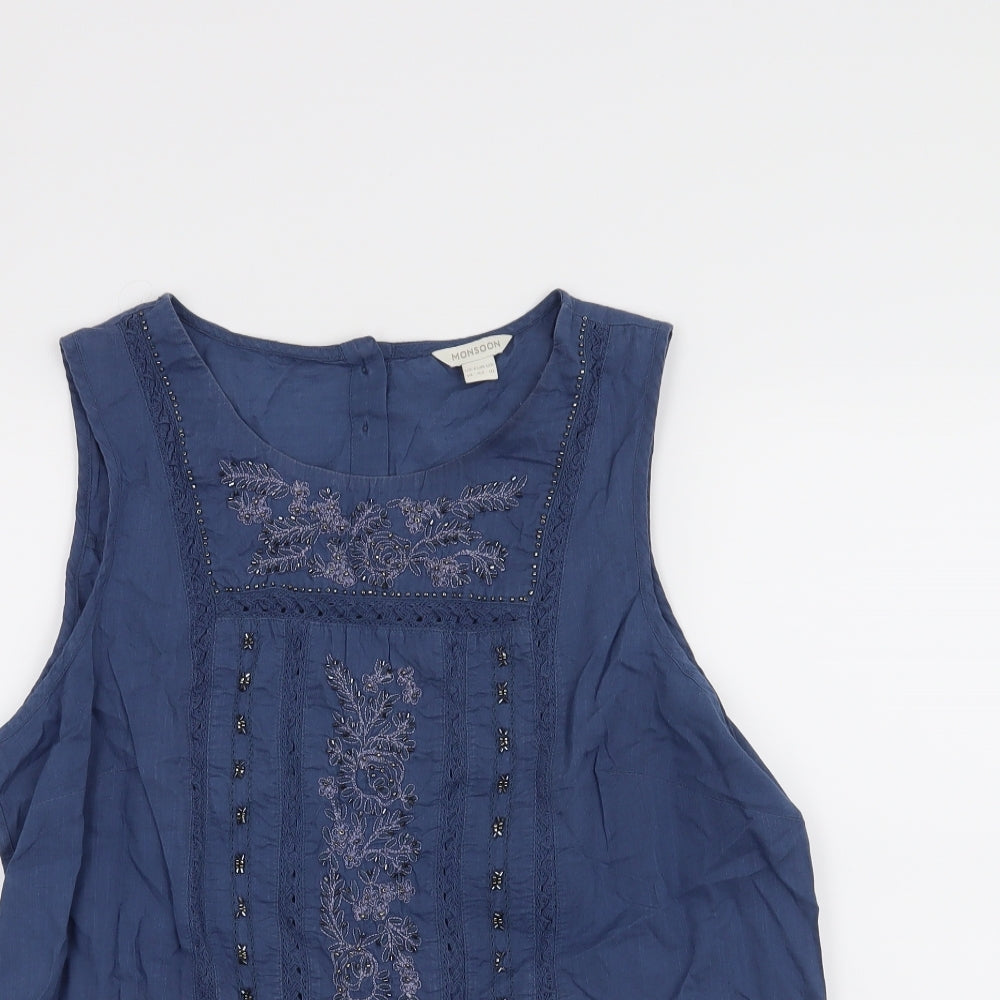 Monsoon Womens Blue   Basic Tank Size 14