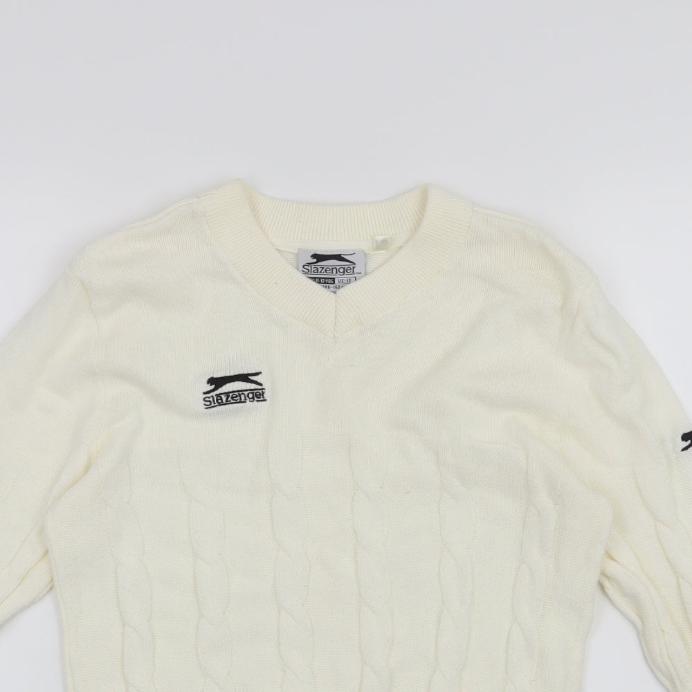 Slazenger Boys White   Pullover Jumper Size 11-12 Years