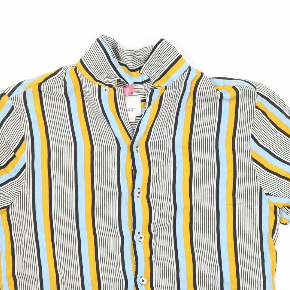 River Island Womens Multicoloured Striped  Basic Button-Up Size XS