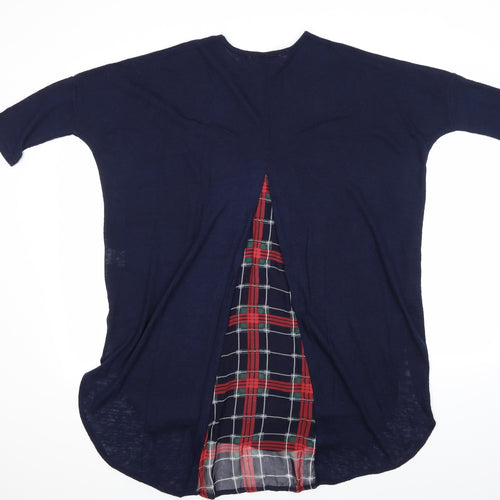 QED London Womens Blue Check  Pullover Jumper Size S