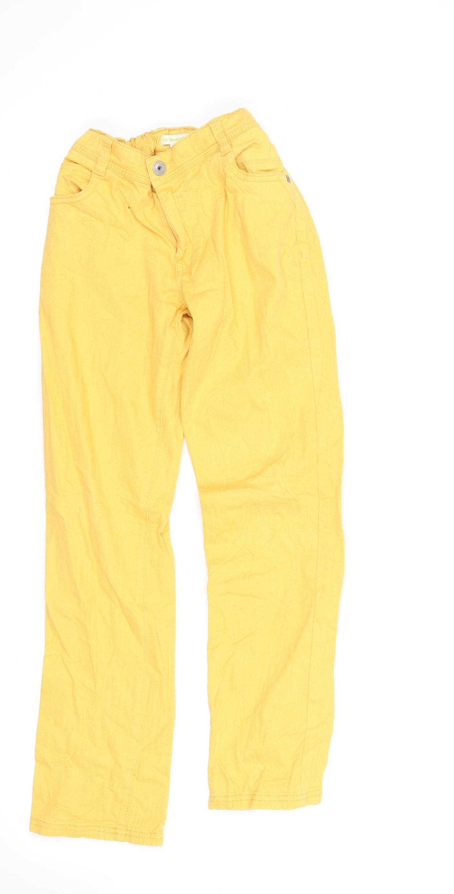 Vertbaudet Girls Yellow   Straight Jeans Size 10 Years