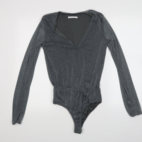 Glamour Womens Grey   Top Bodysuit Size 8