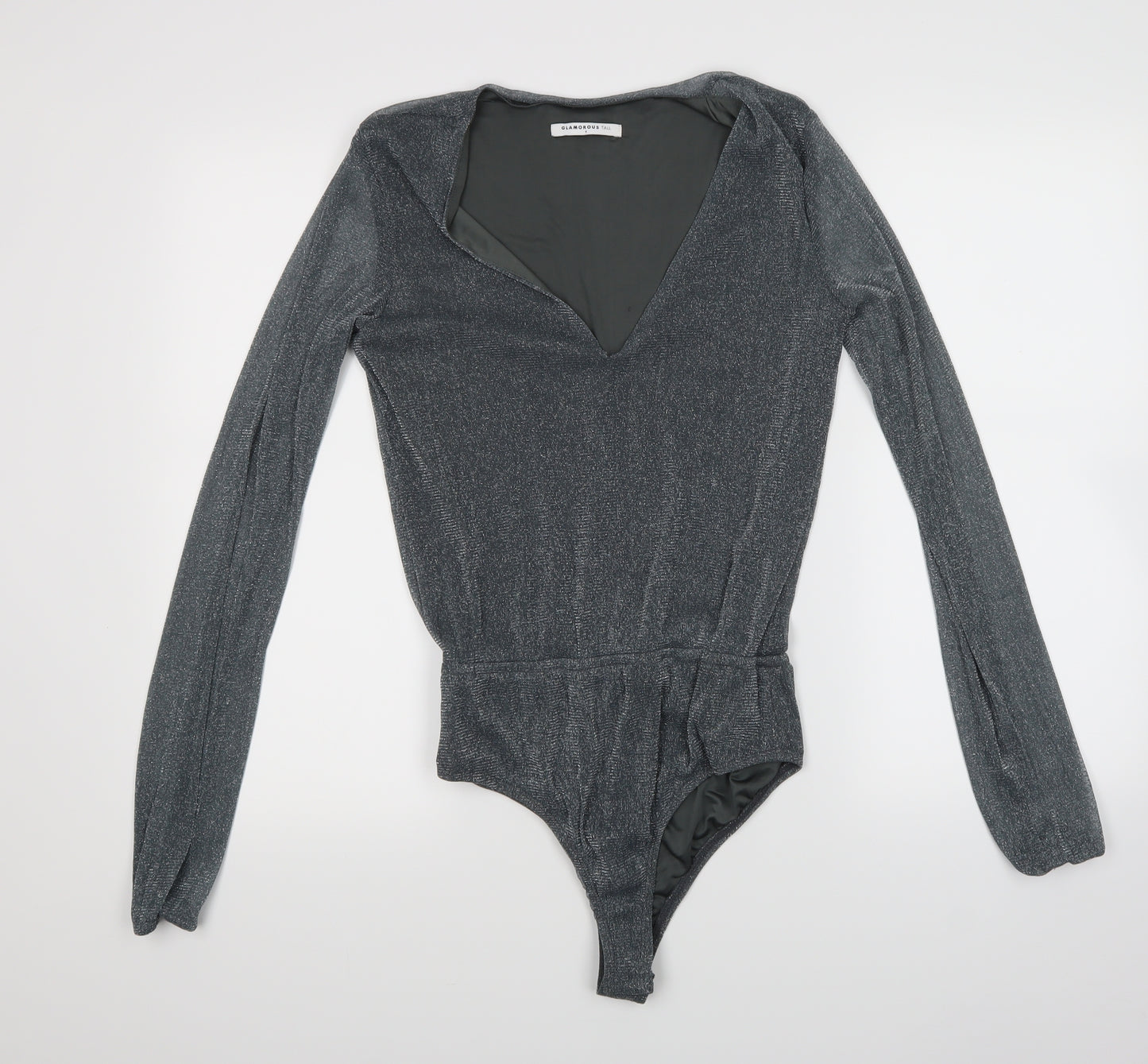 Glamour Womens Grey   Top Bodysuit Size 8