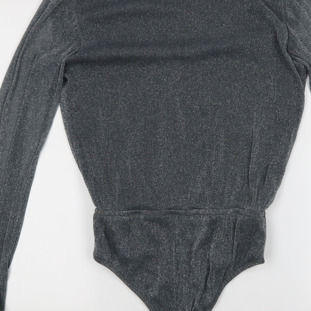 Glamour Womens Grey   Top Bodysuit Size 8