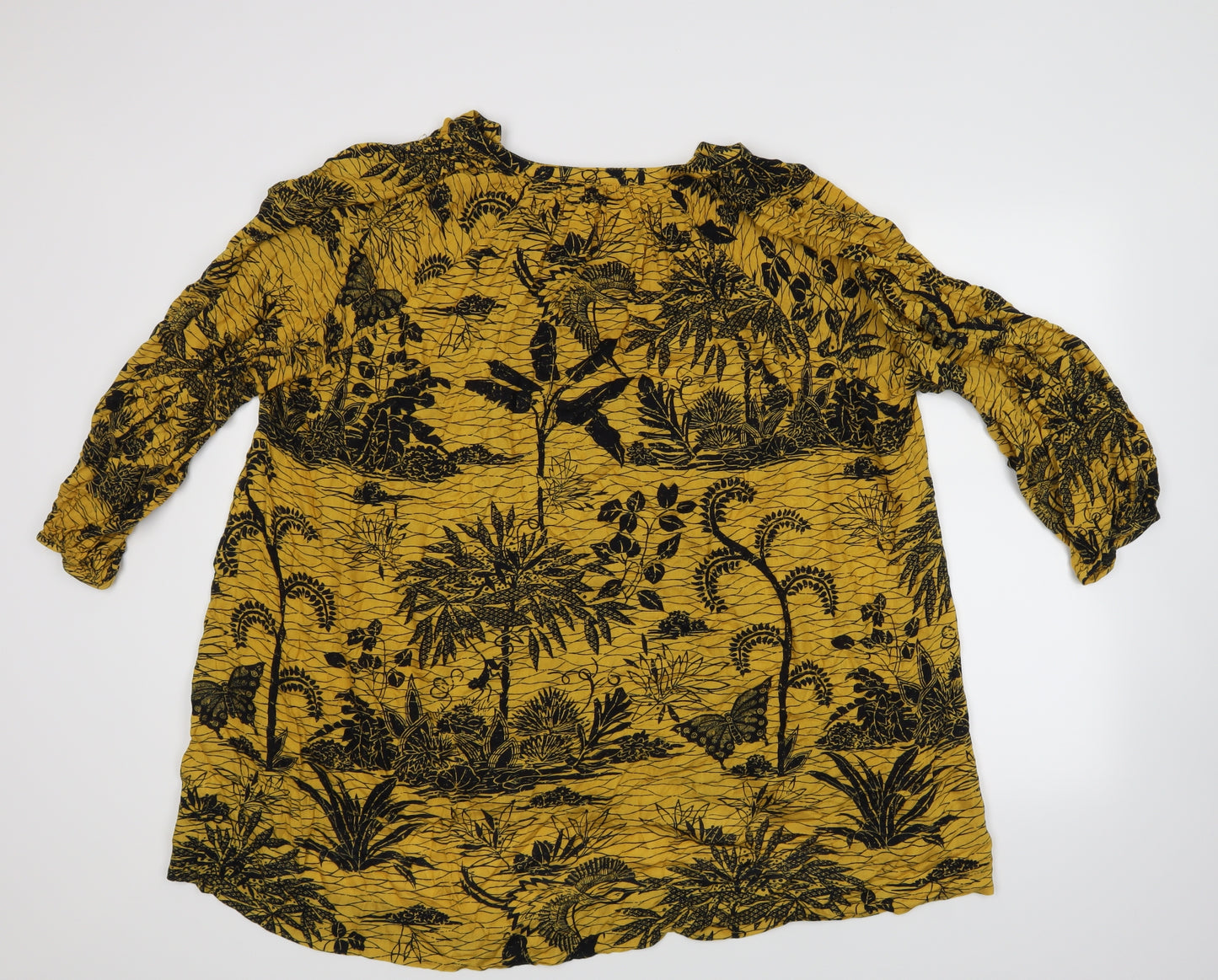 NEXT Womens Yellow Animal Print  Basic Blouse Size 14
