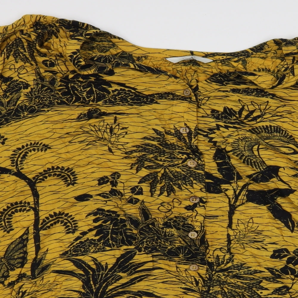 NEXT Womens Yellow Animal Print  Basic Blouse Size 14