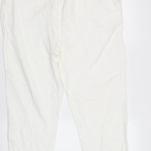 M&S Collection Womens White   Trousers  Size 16 L23.5 in