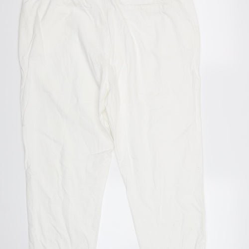 M&S Collection Womens White   Trousers  Size 16 L23.5 in