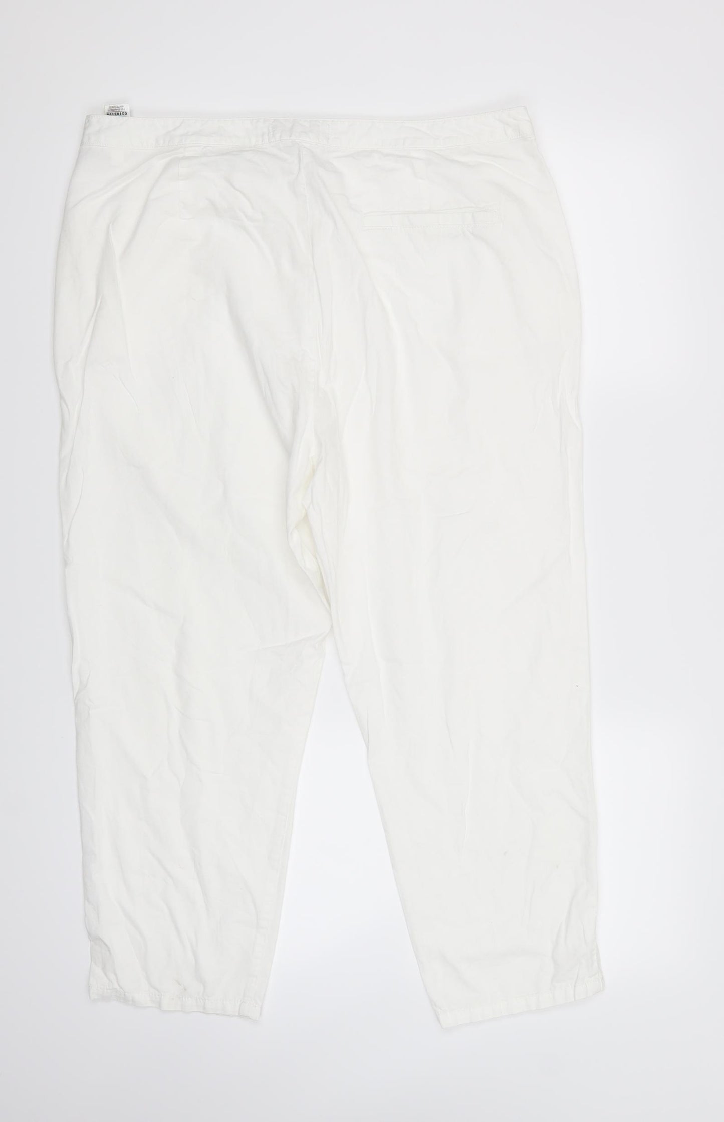 M&S Collection Womens White   Trousers  Size 16 L23.5 in