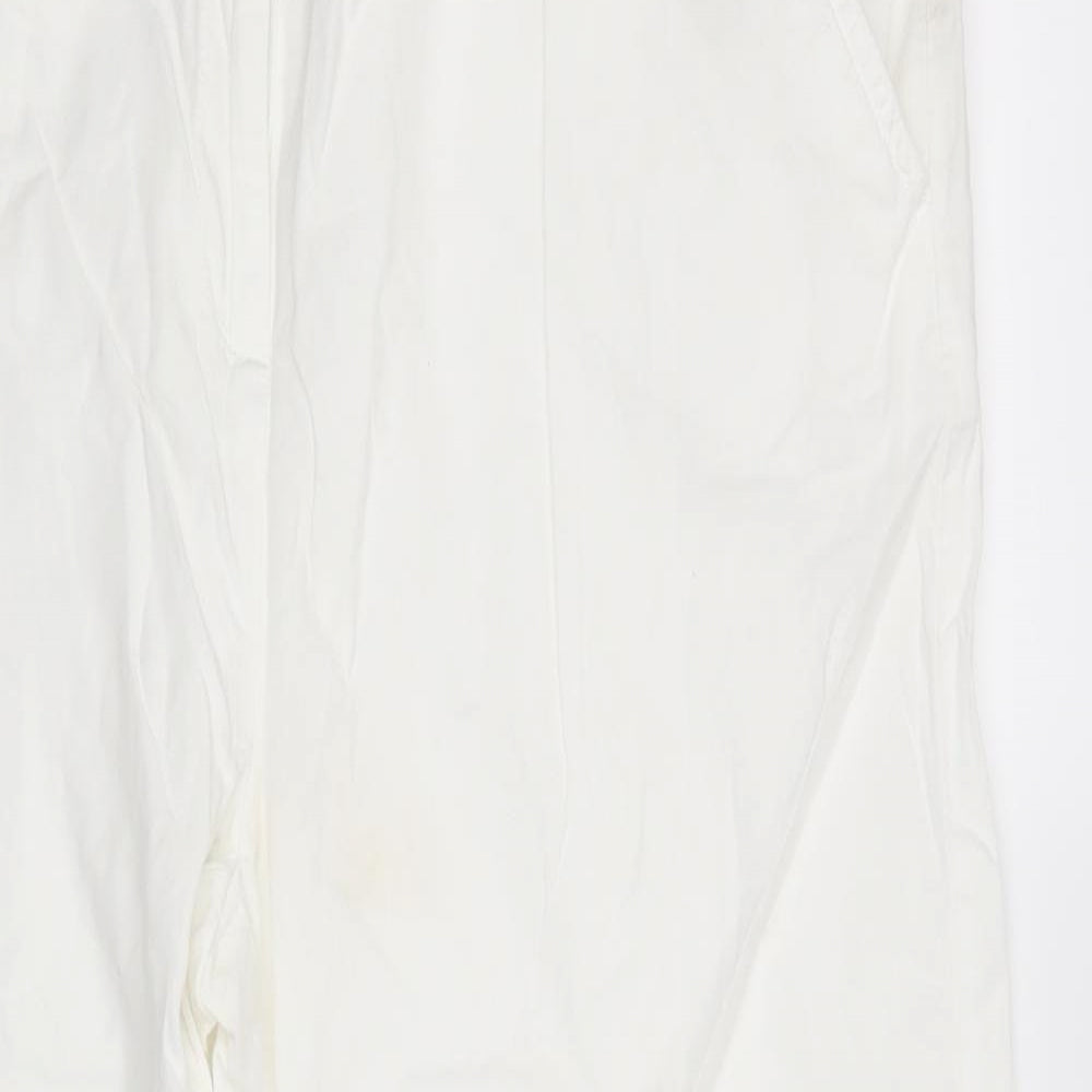 M&S Collection Womens White   Trousers  Size 16 L23.5 in