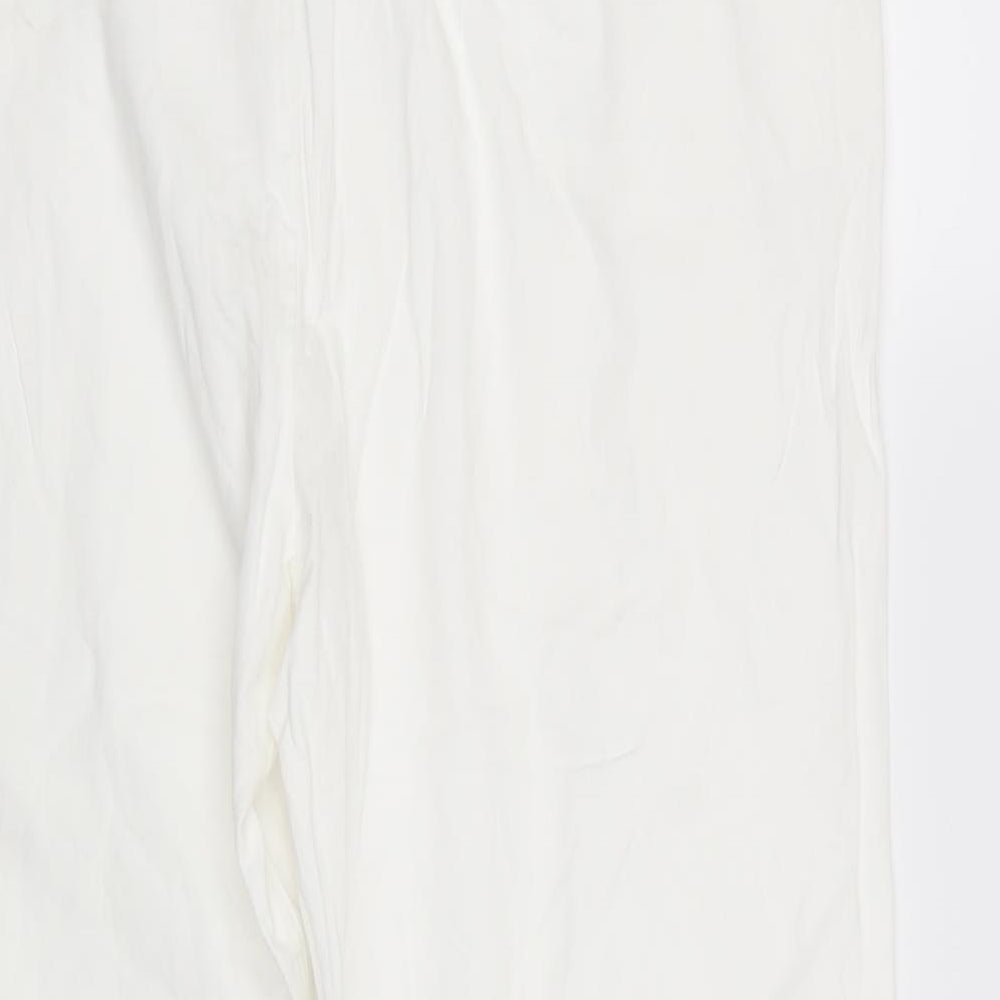 M&S Collection Womens White   Trousers  Size 16 L23.5 in