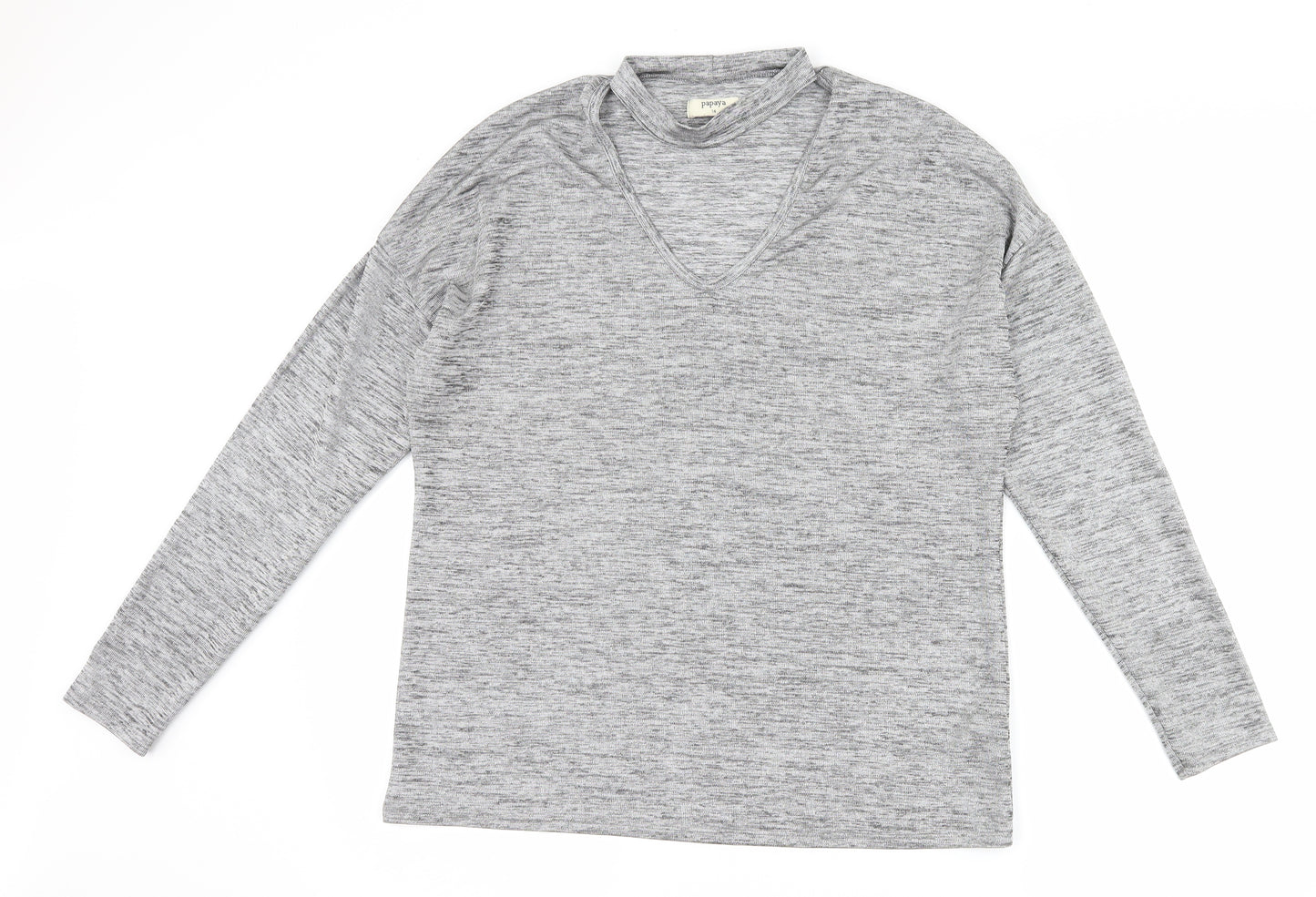 Papaya Womens Grey   Basic T-Shirt Size 14