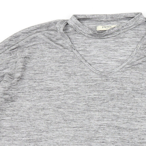 Papaya Womens Grey   Basic T-Shirt Size 14