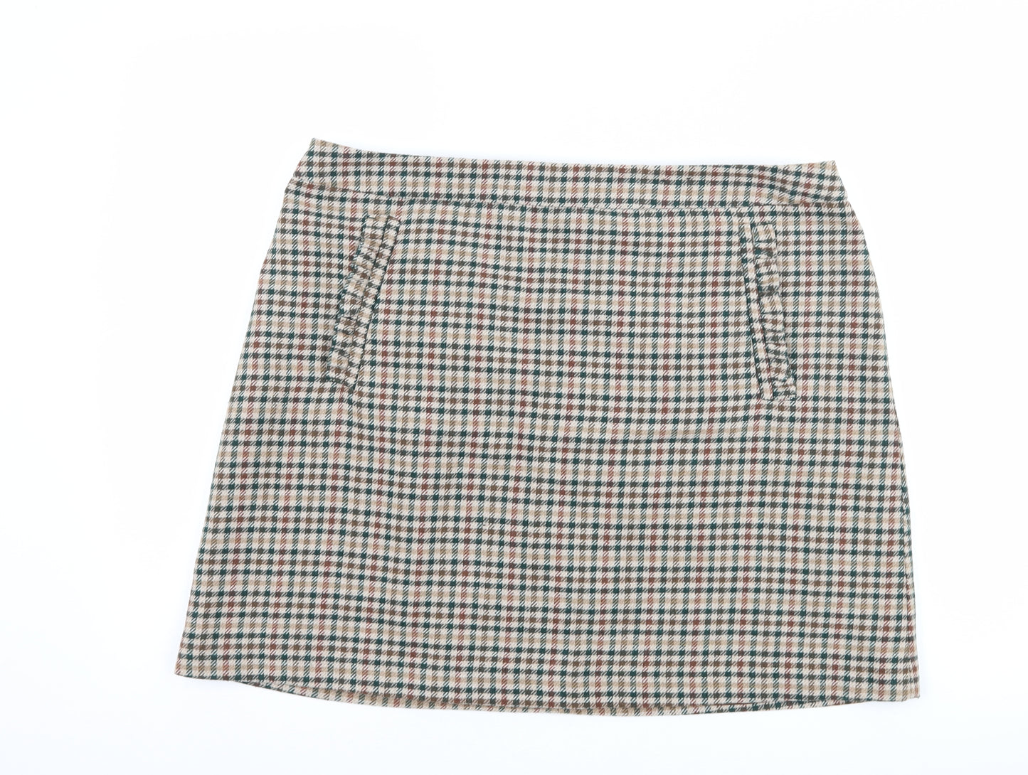 F&F Womens Brown Houndstooth  A-Line Skirt Size 18