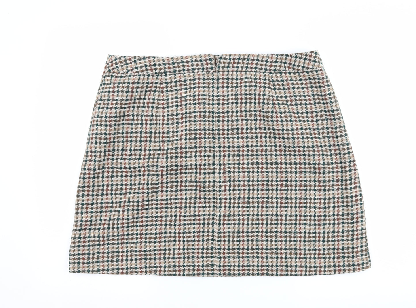 F&F Womens Brown Houndstooth  A-Line Skirt Size 18