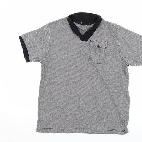 George Boys Black Striped  Basic T-Shirt Size 11-12 Years