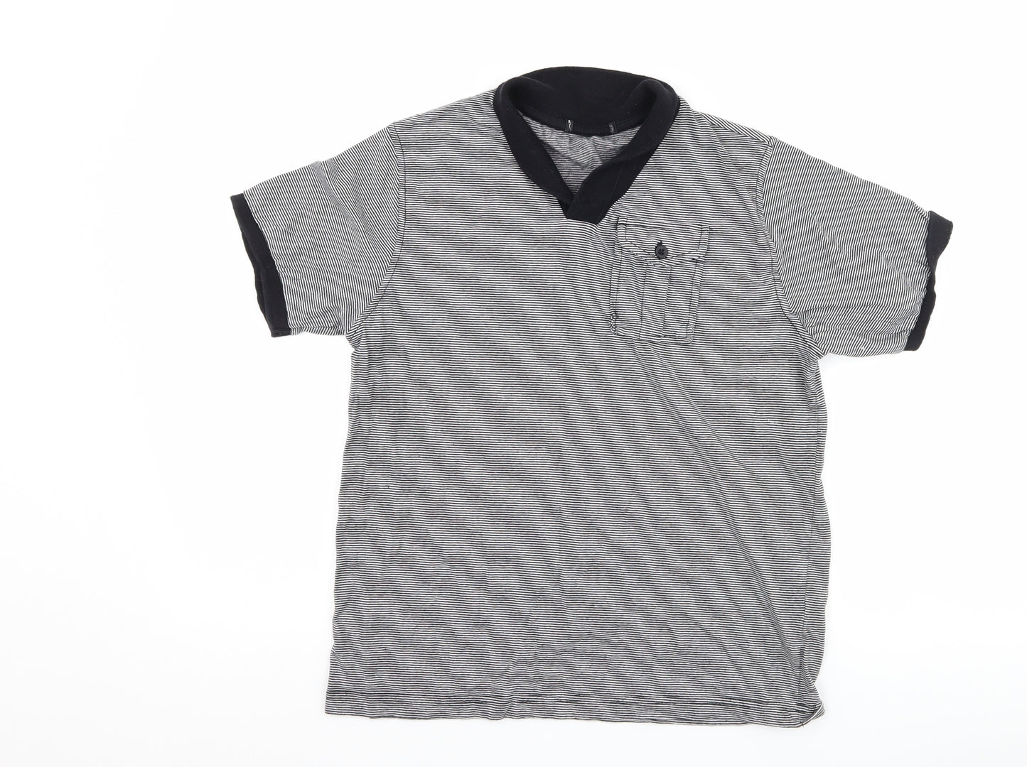 George Boys Black Striped  Basic T-Shirt Size 11-12 Years