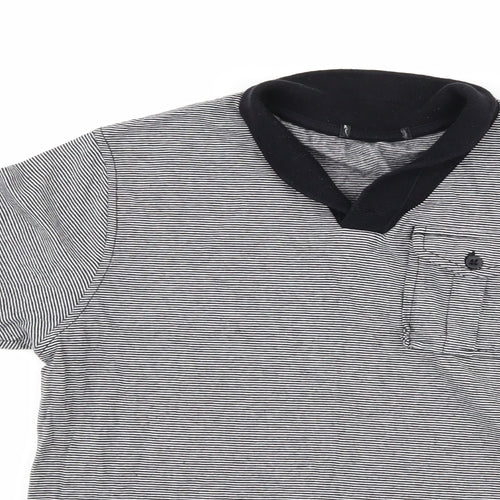 George Boys Black Striped  Basic T-Shirt Size 11-12 Years