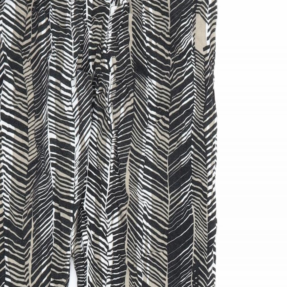 Preworn Womens Black Striped  Trousers  Size 14 L26 in