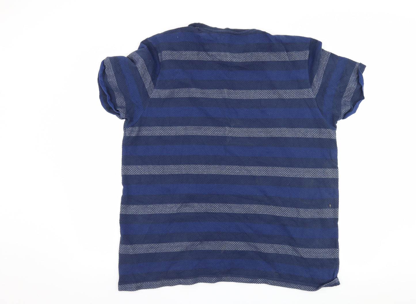 Racing Green Mens Blue Striped   T-Shirt Size XL