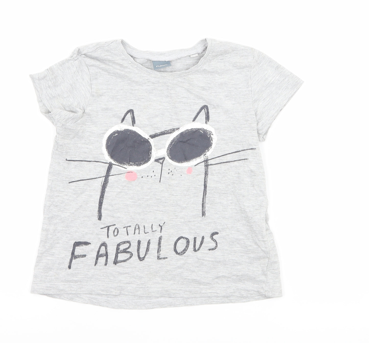NEXT Girls Grey   Basic T-Shirt Size 3-4 Years  - cat