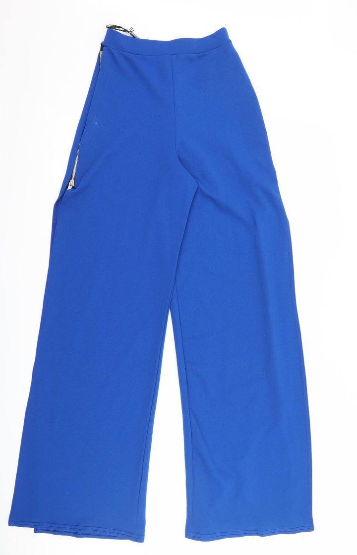 PRETTYLITTLETHING Womens Blue   Trousers  Size 6 L31 in