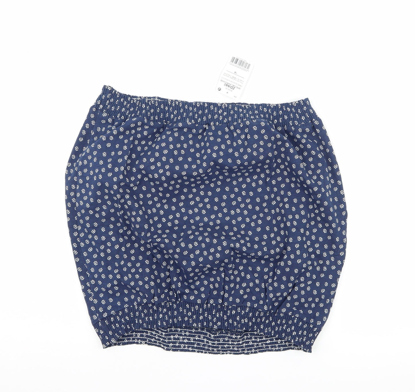 NEXT Womens Blue Floral  Basic T-Shirt Size 18  - Boob Tube