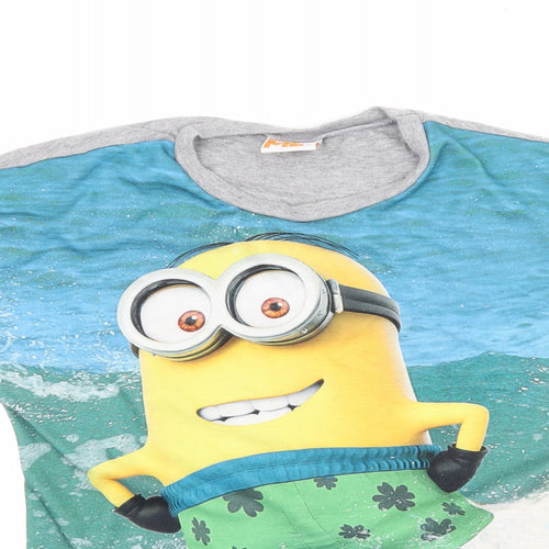 George Boys Grey   Basic T-Shirt Size 10-11 Years  - Minions