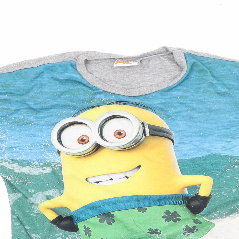George Boys Grey   Basic T-Shirt Size 10-11 Years  - Minions
