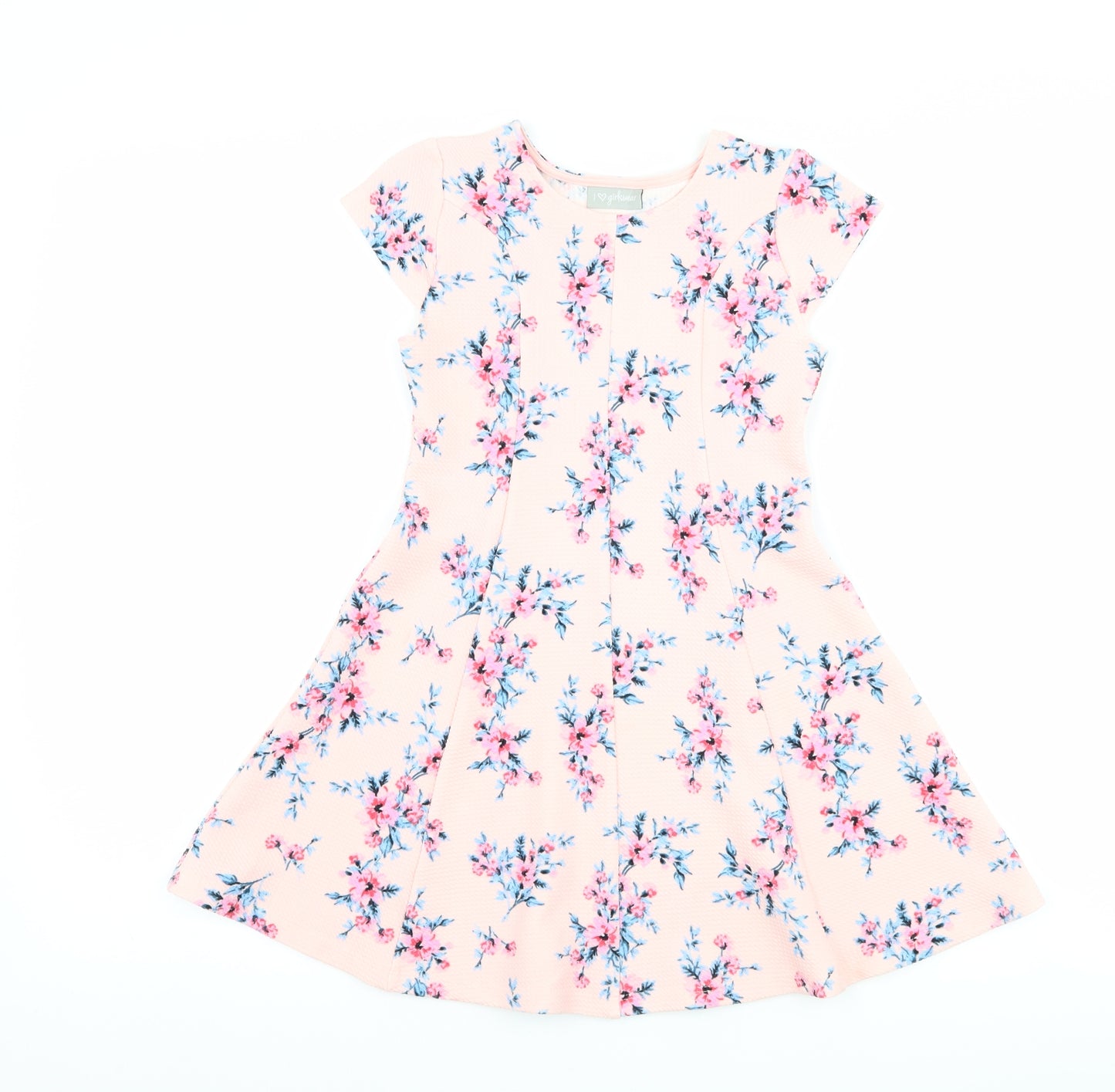 Matalan Girls Pink Floral  A-Line  Size 6 Years