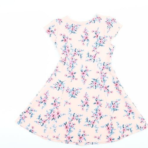 Matalan Girls Pink Floral  A-Line  Size 6 Years