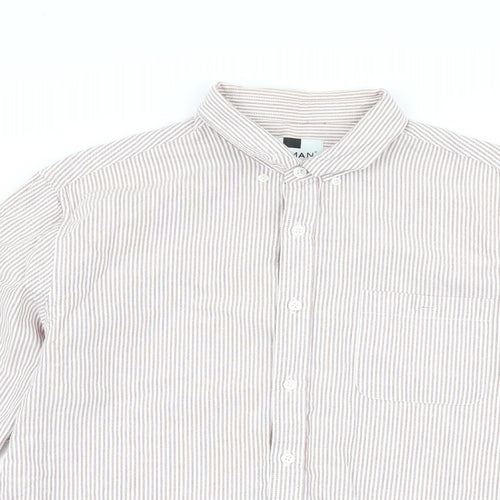 Topman Mens Red Striped   Button-Up Size L