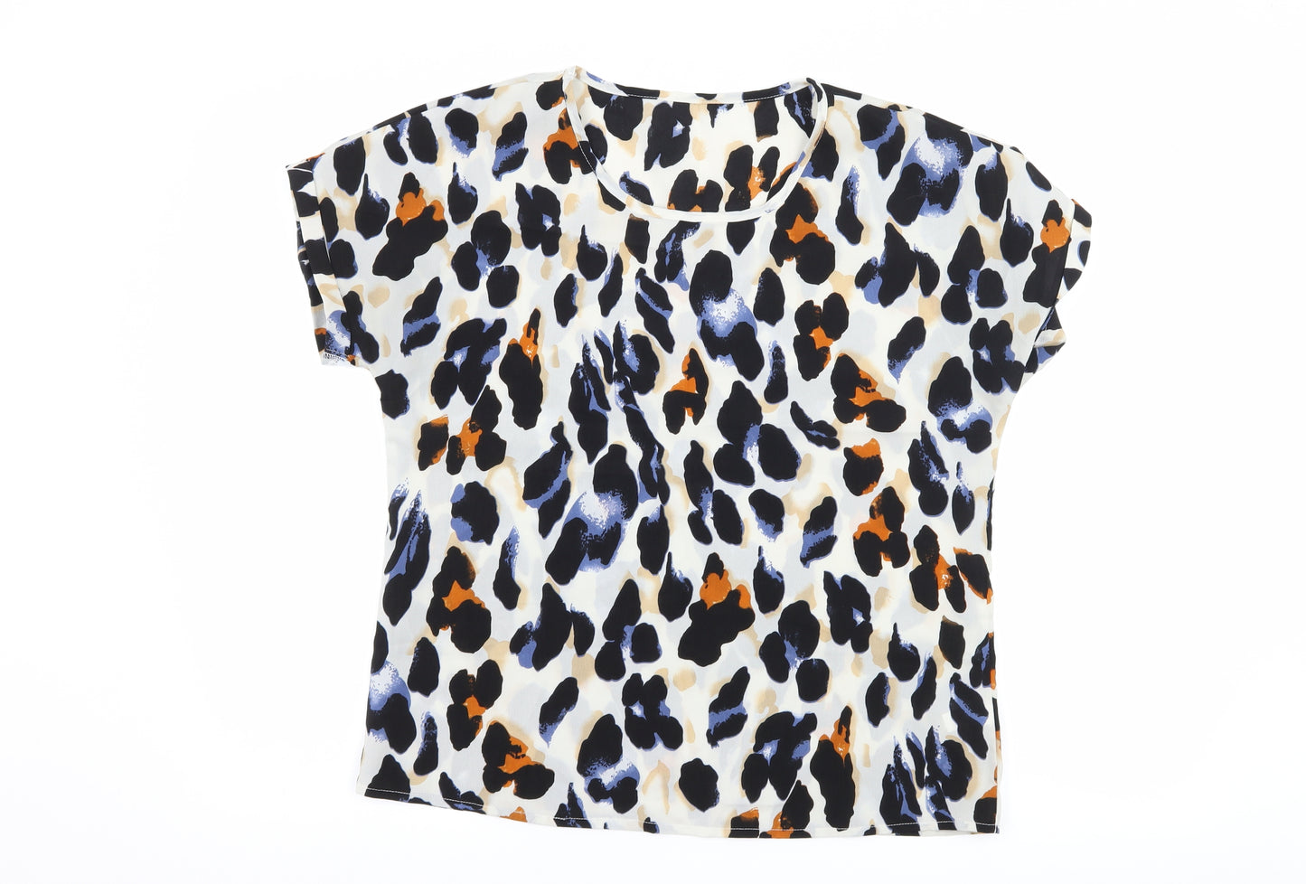 SheIn Womens Ivory Animal Print  Basic T-Shirt Size L