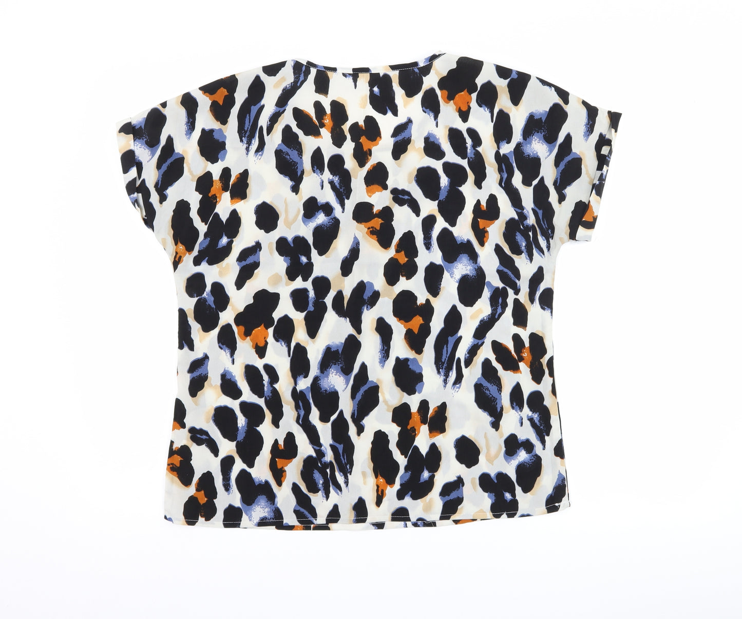 SheIn Womens Ivory Animal Print  Basic T-Shirt Size L