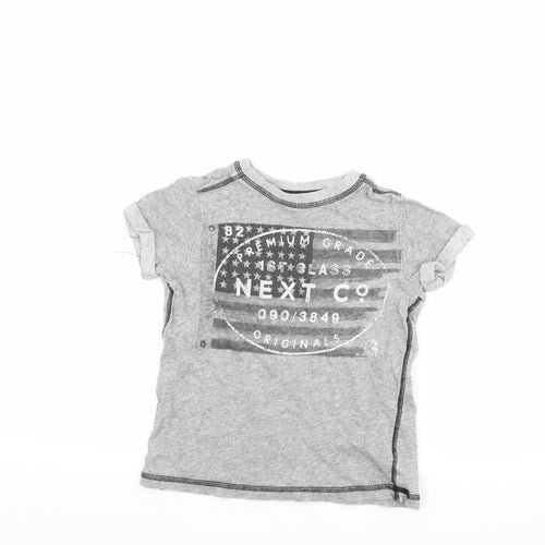 NEXT Boys Grey   Basic T-Shirt Size 4 Years  - graphic