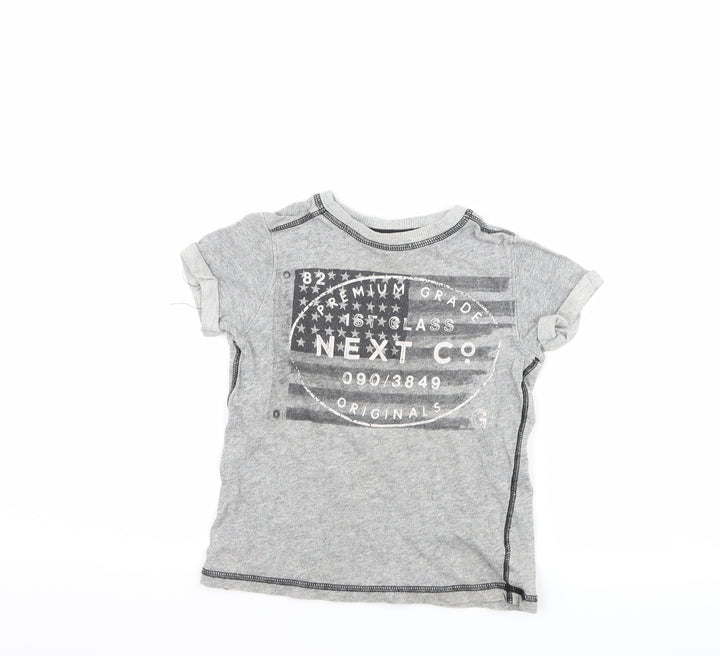 NEXT Boys Grey Basic T-Shirt Size 4 Years - graphic