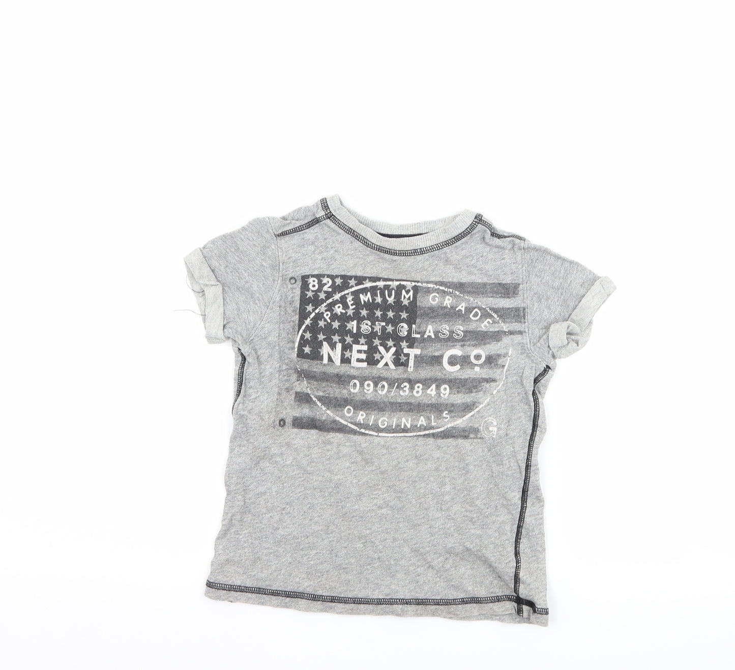 NEXT Boys Grey   Basic T-Shirt Size 4 Years  - graphic