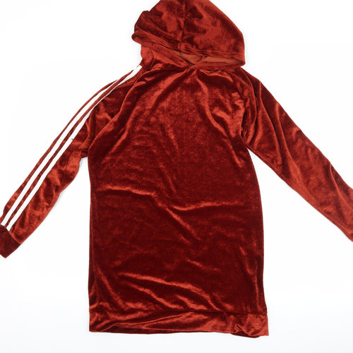 tek moda Girls Red  Velour Jumper Dress  Size M