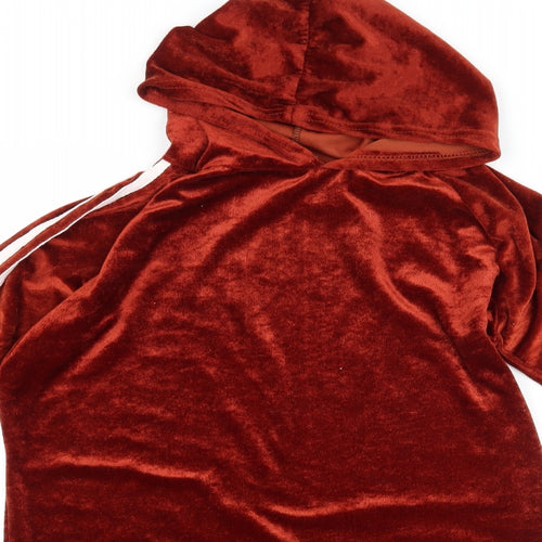 tek moda Girls Red  Velour Jumper Dress  Size M