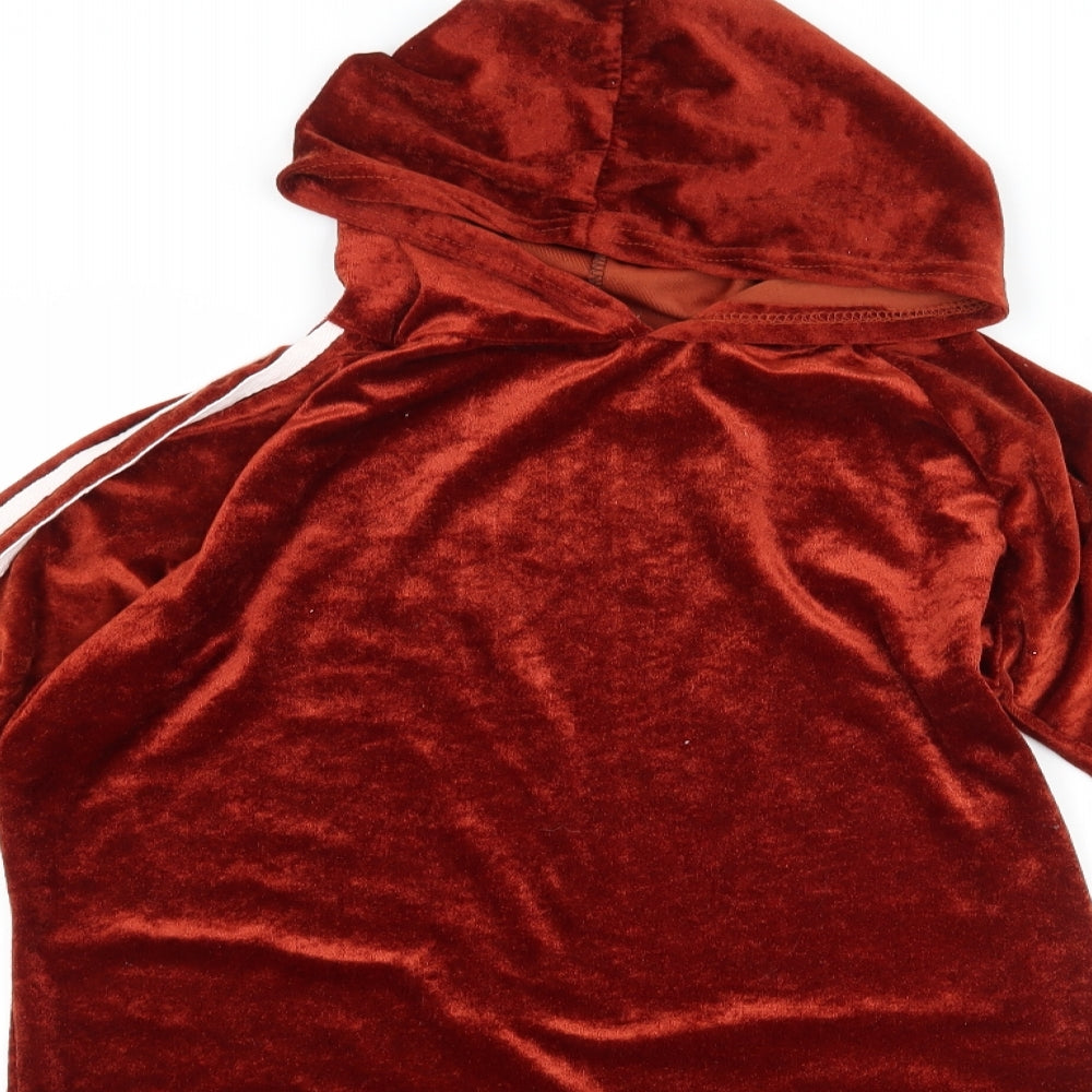tek moda Girls Red  Velour Jumper Dress  Size M
