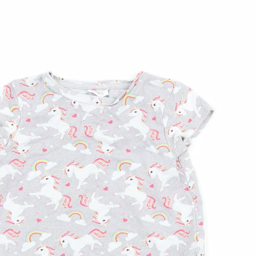 F&F Girls Grey   T-Shirt Dress  Size 18-24 Months  - Unicorn