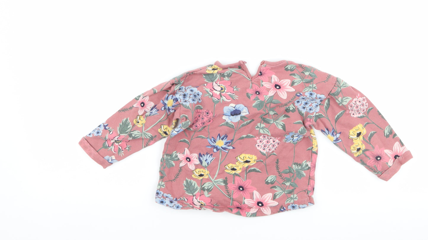 Peacocks Girls Pink Floral  Basic T-Shirt Size 12-18 Months