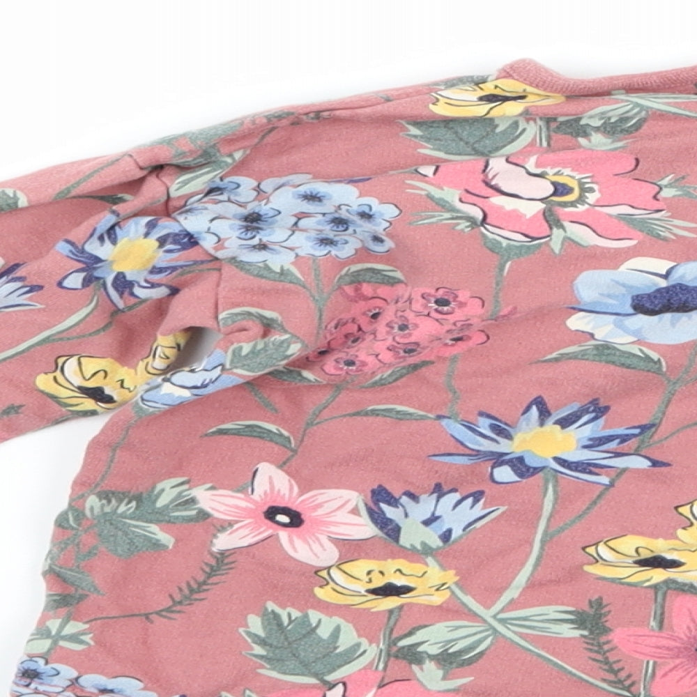 Peacocks Girls Pink Floral  Basic T-Shirt Size 12-18 Months