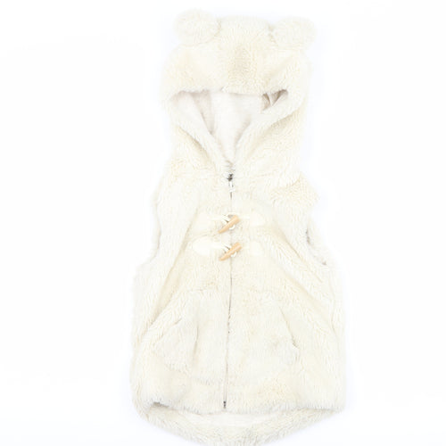NEXT Girls Ivory   Gilet Coat Size 3-4 Years