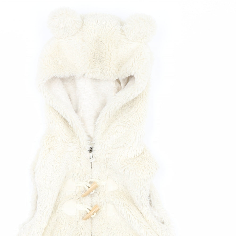 NEXT Girls Ivory   Gilet Coat Size 3-4 Years