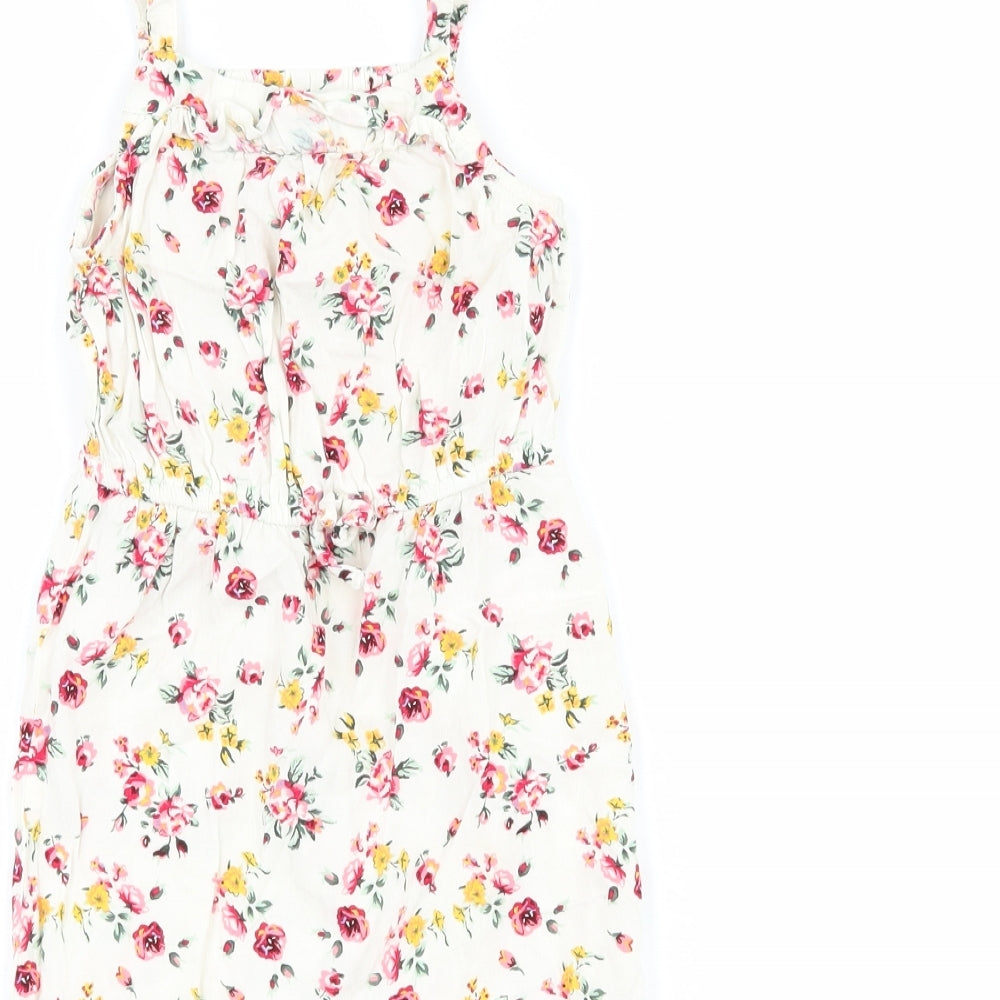 Primark Girls White Floral  Romper One-Piece Size 12-18 Months