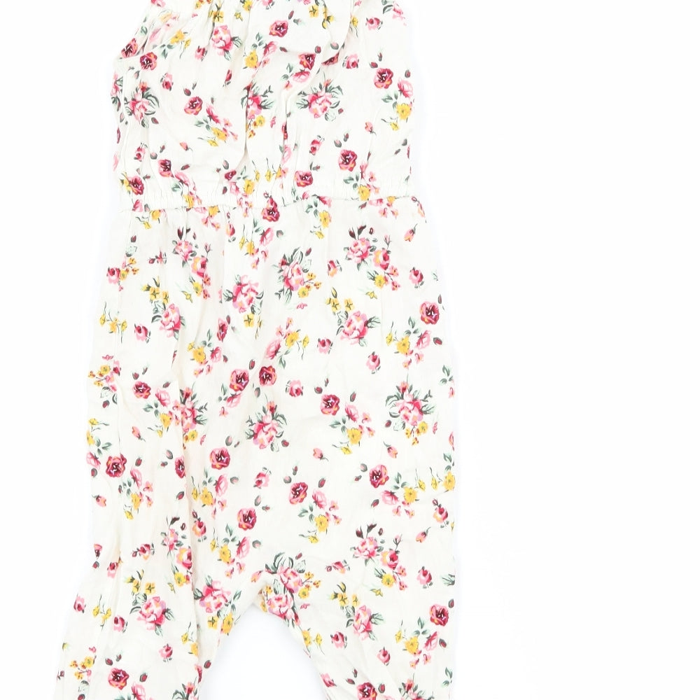 Primark Girls White Floral  Romper One-Piece Size 12-18 Months